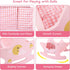 Set, 3+ Offelec Wooden Baby Doll Crib Pink Baby Doll Bed Toys, Rocking Baby Doll Cradle Accessories, Play Cradle
