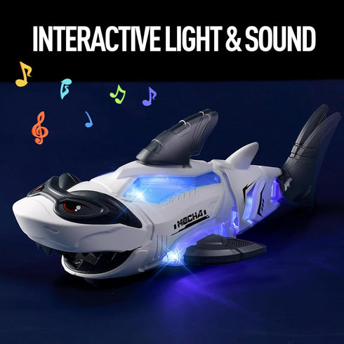 KidsMind 3-5, 1 3 5 Shark Toys for Boys Electronic Shark Car Light Up Monster Toy with Swinging Tail, Music