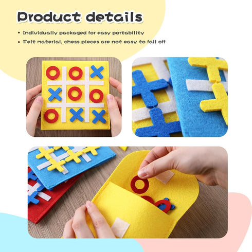 LovesTown 30PCS Tic Tac Toe Board Game - Mini Strategic Educational Toys for Kids and Family Indoor Party Fun