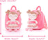 Gloveleya Toddler Backpack - Baby Girl Gift Plush Diaper Bag with Spring Girl Doll, Pink 9 Inches
