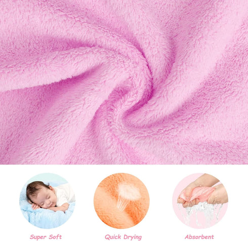 24-Pack (7''x9''), Orighty Baby Washcloths Microfiber Coral Fleece Baby Towels, Super Soft and Absorbent Wash Cloths