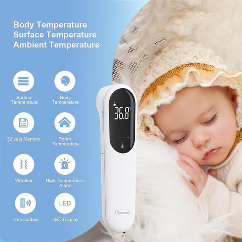 Berrcom No Touch Forehead Thermometer - Digital Infrared Thermometer for Adults and Kids, Touchless Baby Thermometer