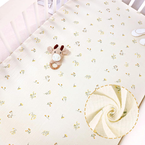 2 Pack 52" 28" Muslin Crib Sheets for Girl & Boy, HNHUAMING Soft and Breathable Baby Crib Sheet, Neutral Baby Sheets
