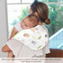 WELLDAY Set 2, 22 11 Inch Muslin Baby Burp Cloths of Soft Absorbent Safari Animals Muslin Washcloths, Bibs, Face Towel