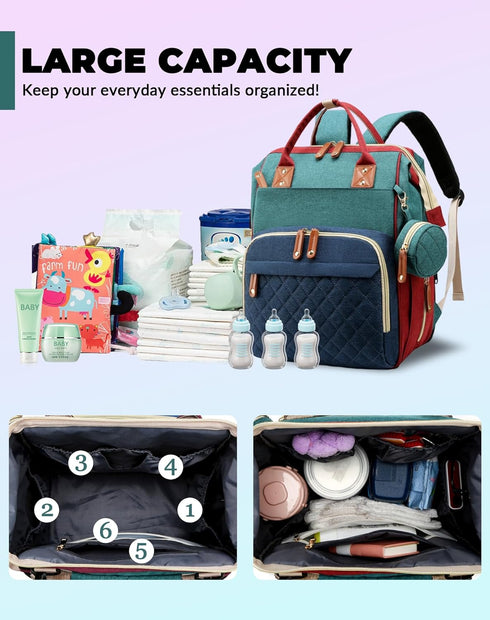 3 1 Backpack Diaper Bag with Changing Station, Waterproof in Diaper with Foldable Changing Pad, Baby Registry Search