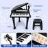Love&Mini 31 Keys Kids Piano Keyboard Toys with Microphone and Stool, Black, for Kids Age 3+