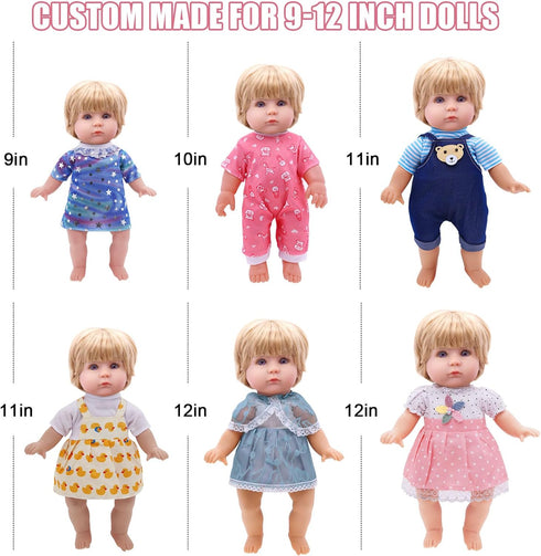 Alive Doll Clothes and Accessories - 6 Sets of Baby Doll Dresses for 10-12 Inch Girl Dolls, Great Gifts