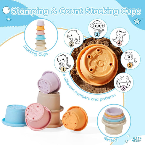 1-3, 16PCS 2-4 6-12-18 1+ Baby Bath Toys for Kids Ages Mold Free Bath Toys for Toddler & Babies Months Bath Cups