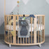 SOPOTUTU Large Hanging Diapers Bag Crib Diaper Organizer Bedside Storage Pouch Gray Fabric Nursery Hanging Stacker