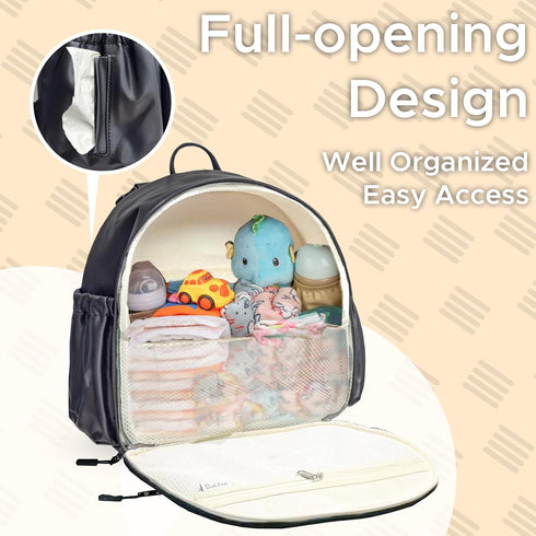 Backpack 180 Backpack 23"*14"Changing 2*Insulated Small Diaper with Opening, Small Diaper Bag with Pad, Pockets
