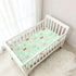 miaozhen 1 Pack 52x28 Cotton Baby Crib Sheets for Boys Girls Soft Grassland Insect Light Green Muslin Crib Sheets