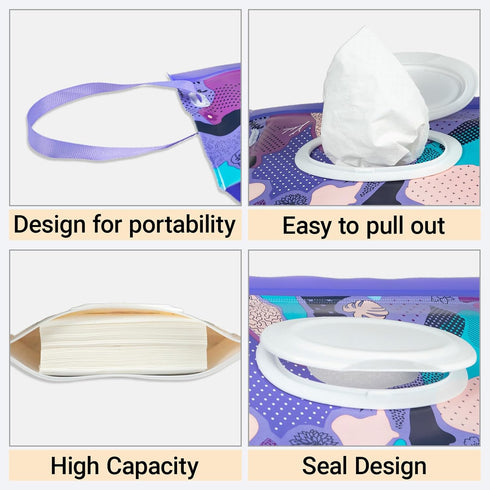 LOYMOK 3 Pack On-The-Go Wipes Dispenser,Baby Wipes Holder for Fresh Wipes,Portable Baby Wipes Case Reusable Travel Wet
