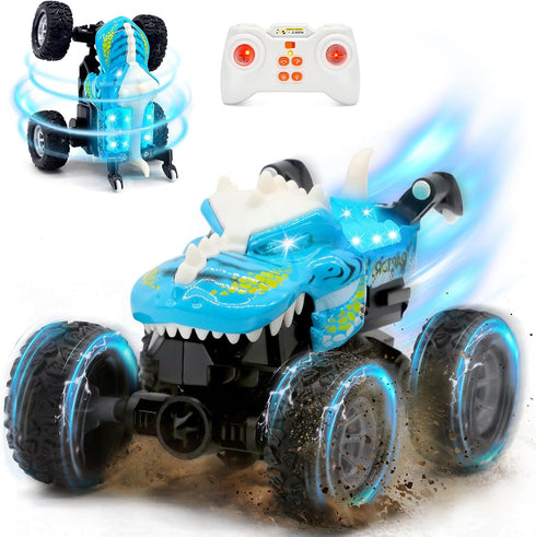JICUICUI Dinosaur Monster Truck Toys - Remote Control Monster Truck with Light,