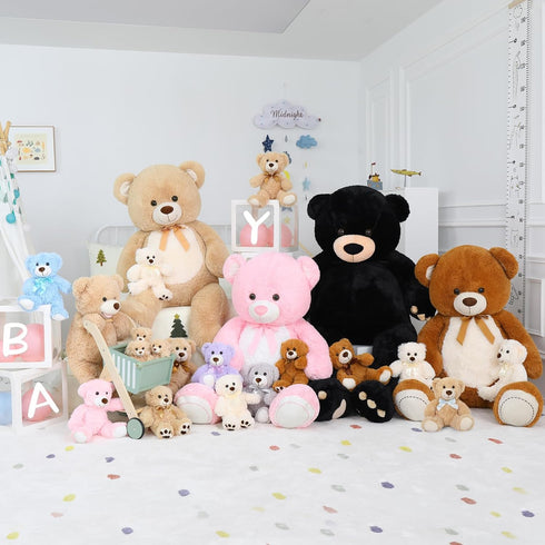 MorisMos Teddy Bear Stuffed Animal, 4FT Giant Tan Plush Toy, Soft Big Bear for Gifts
