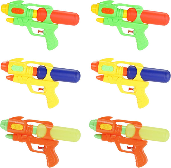 Water Guns 9 Inch, 6 Packs for Kids Adults, Multicolor Squirt Gun for Party Pool Bath Favors