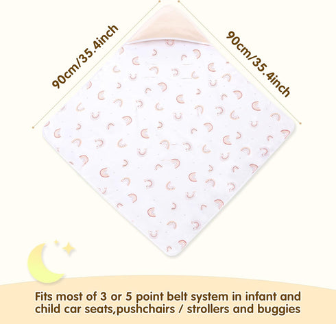 Miracle Baby 35.4"x35.4" Car Seat Swaddle Blanket for Babies, Waffle Carseat Swaddle Blanket for Infants Newborn