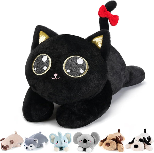 meowtastic Black Cat Weighted Stuffed Animal - 22 Inch 4.5 Pounds Plush Kitten, Cute Gifts for Kids & Adults