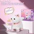 Jimate Interactive Electronic Plush Toy Walking and Barking Robot Cat Plush Cat Remote Control Kitten for Girls (White