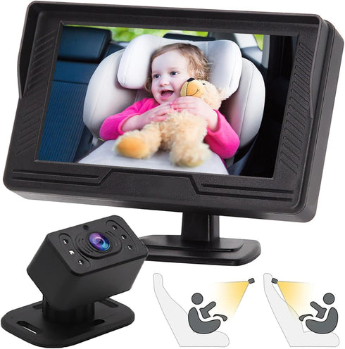 B-Qtech Baby Car Camera Monitor Night Vision HD 1080P Easy to Install 360