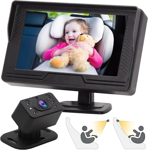 B-Qtech Baby Car Camera Monitor Night Vision HD 1080P Easy to Install 360