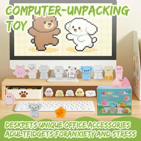 Yidayes 28pcs Pack,Fidget 4-8 8-12 (28pcs) Squishy Toys Kit,Include taba Squishies Party Favors for Kids Treasure Box