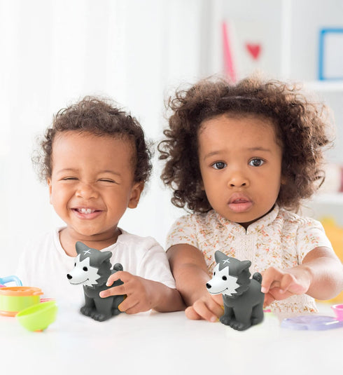 DolliBu Wolf Bath Buddy Squirter Floating Wolf Rubber Bath Toy, Fun Water Squirting Bathtime Play For Toddlers, Cute