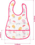 R HORSE 5Pcs Baby Bibs Set Toddler Bibs with Crumb Catcher Pocket & Snap Button Waterproof Baby Feeding Bibs for 6-24 Months