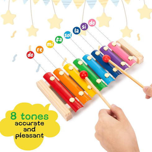 MCPINKY Xylophone for Kids, Educational Musical Toy with Child Safe Mallets for Toddlers 1-3