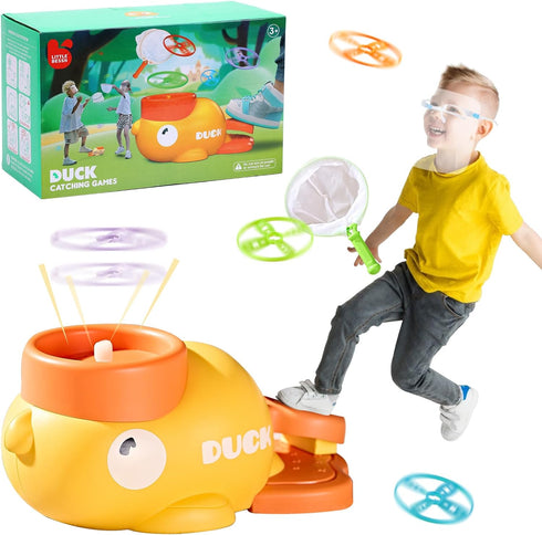 COUOMOXA Outdoor Toys Games for Kids, Stomp Launcher Flying Spinner Disc for Backyard Activities Ages 3-8
