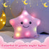 WEWILL 9'' LED Twinkle Star Soft Plush Pillow - Glowing Stuffed Star Light up Pillow with Colorful Night Lights (Pink)