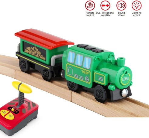 Set Battery Operated Locomotive Train for Wooden Train Tracks, Powerful Engine Train Vehicles Train Electric Remote