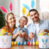 12 Set Domensi Pcs Easter Basket for Kids Canvas Easter Baskets with Handles and Plush Bunny Ear Headbands, Reusable