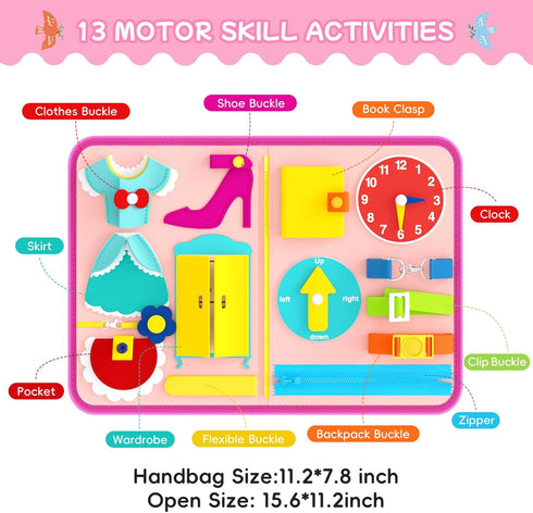 1 2 3 4, 3 4 Freebear Busy Board Toddler Travel Toys Sensory Toys for Toddlers Montessori Learning Toys for Toddlers