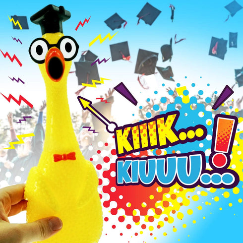 (3 1704-3p JA-RU Screaming Rubber Chicken Toy Units Assorted) Squeaky Chicken Toys for Kids. Funny Noise Maker Prank