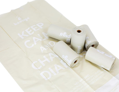 keepigo 6 72 Compostable Disposable Diaper Bags Refills | Rolls, Leak-Proof, XL Biodegradable Baby Poop Bags |