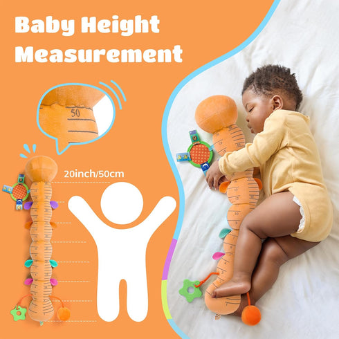 Baby Toys Musical Caterpillar Interactive Multicolored Infant Toy Crinkle Rattle Soft with Ring Bell Stuffed Cuddly