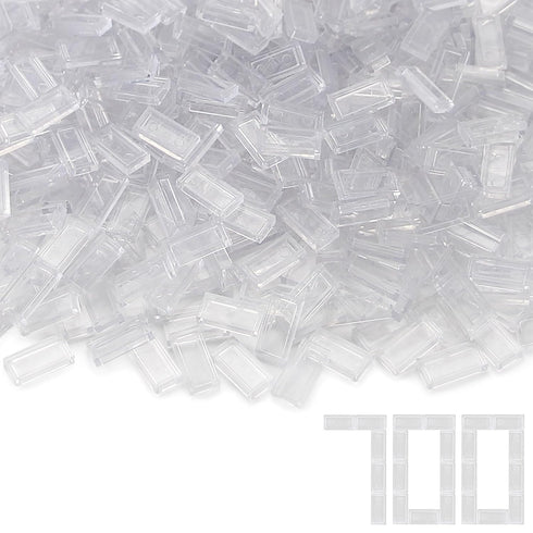 Feleph Transparent Clear 1×2 Tile, 700 Parts Flat Bricks for Smooth Surface Wall Floor, Toy Accessories