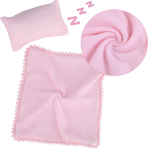 Baby Doll Cradle Bassinet, Portable Doll Carrier with Soft Pillow and Quilt for Smaller Dolls