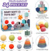 Montessori Toys for Babies, Soft Stacking Building Blocks, Rings, Balls Sets, 3 in 1 Baby Toys Bundle for 6-12 Months,