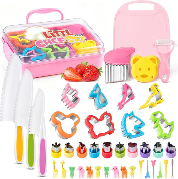 Toddler Knife Set, Kids Knife Set for Real Cooking with Vegetable Fruit