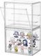 Clear Acrylic Display Case,2 Pack 3 Tier Adjustable Display Box Stand with