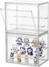 Clear Acrylic Display Case,2 Pack 3 Tier Adjustable Display Box Stand with