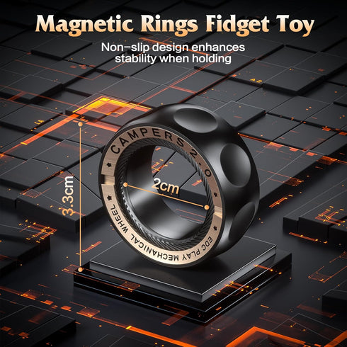 Upgrade Fidget Spinner for Stress Relief,Magnetic Fidget Spinner Rings with Relax Sounds,Stainless Steel Ring Toy