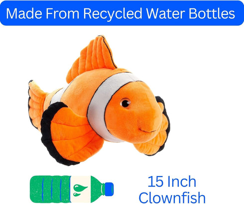15 inches The Petting Zoo Clownfish Stuffed Animal Plushie, Gifts for Kids, Wild Onez Sealife Animals, Clownfish Plush