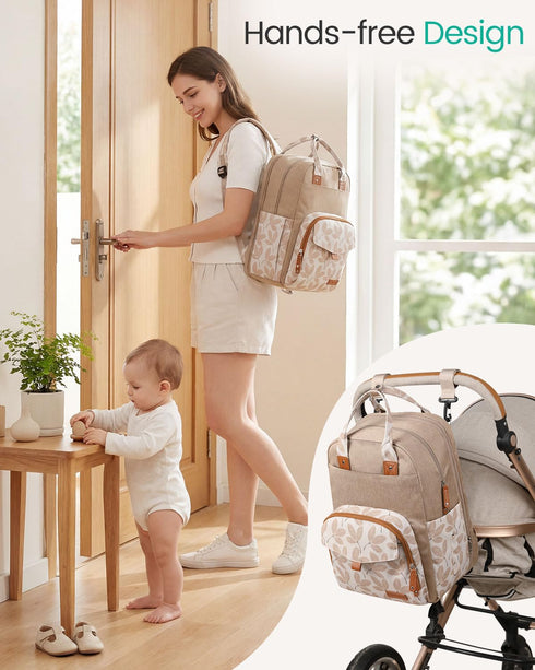 Backpack (26-36L) Qualyphant Extra Large Diaper Bag for Two Kids Twins - Expandable Baby Bag for Mom Girls Boys, Dual