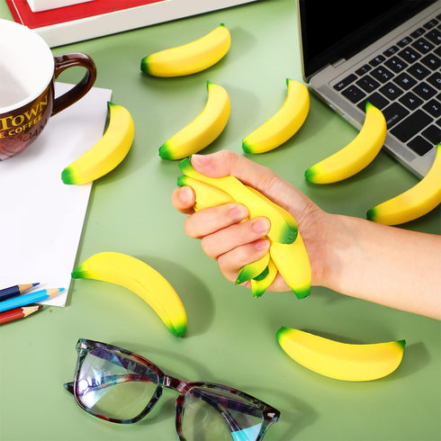 100 Adults(3.94 Inches) Jerify Pcs Banana Stress Toys Stretchy Banana Fidget Toys Realistic Stretchy Pu Foam Party