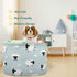 visesunny Cute White Sheep Animal Storage Bin, Collapsible Large Capacity Basket with Durable Cotton Handles