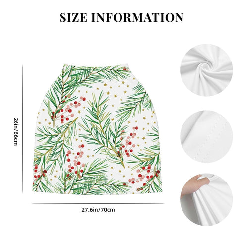 Schgap Christmas Berries Car Seat Covers Canopy for Baby Nursing Cover Breastfeeding Baby Carrier Covers Carseat Canopy