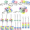 VioraWhite 16 Pcs Keyboard Fidget Keychain Fidget Keyboard Clicker Stress Relief Decompression Button