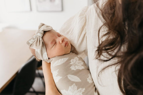 Oak Large Knit Baby Swaddle Blanket by Copper Pearl